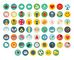 60 Colorful Round Icons Pack FREE Stock Vector, ui elements, ui, set picture