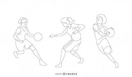 Free Basketball Set Poses stock image to download Basketball Set Poses FREE Stock Vector, referee, basketball, team picture