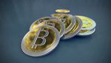 Shiny Bitcoin Coins on Dark Background FREE Stock Photo, bitcoin, currency, finance picture