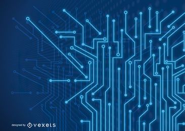 Blue Tech Lines Wallpaper FREE Stock Vector, circuit, ai technology, illustration picture