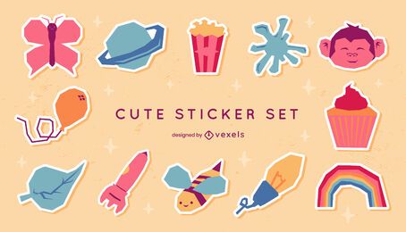 Colorful Sticker Delight FREE Stock Icon, sticker, stickers, set picture