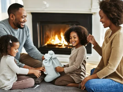 Free Cozy Family Moments stock image to download Cozy Family Moments FREE Stock Photo, fireplace, family at home, indoors picture