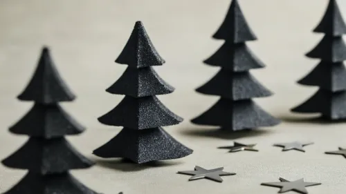 Elegant Christmas Trees FREE Stock Photo, stars background, celebration, party picture