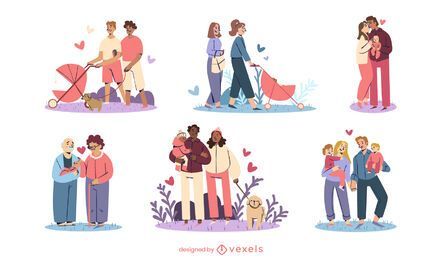 Free Family Love Set stock image to download Family Love Set FREE Stock Clipart, son, grandma, daughter picture