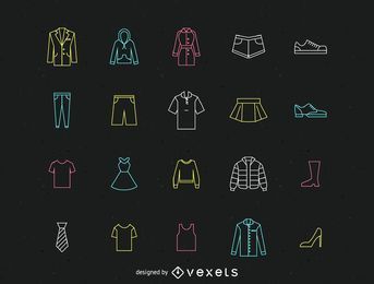 Fashion icons set - flat vector collection FREE Stock Icon, clothes, icon, set picture