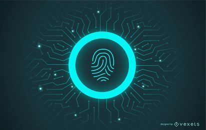Fingerprint Lock Design FREE Stock Vector, scanner, password, security picture