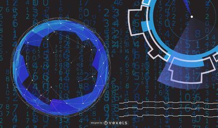 Futuristic Blue Circles Backdrop FREE Stock Vector, info-graphic, circuit, computer picture