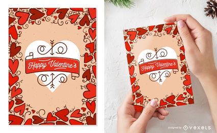 Heart-filled Valentine card. #love #valentine #romantic #couple #hearts #cupid FREE Stock Psd, quote, card, happy valentines day picture