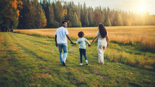 Free Joyful Family Walk stock image to download Joyful Family Walk FREE Stock Photo, family walking, scenic, bonding picture