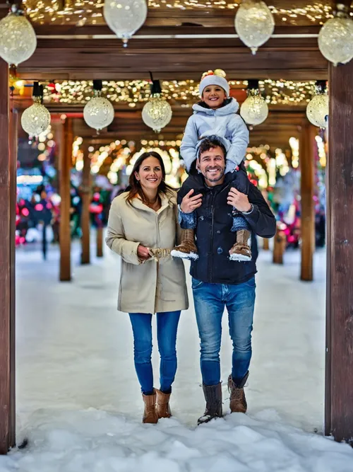 Free Joyful Winter Family stock image to download Joyful Winter Family FREE Stock Photo, lights, winter family, memories picture