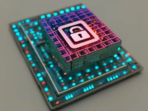 Secure Microchip Technology FREE Stock Photo, cloud security, lock, microchip picture