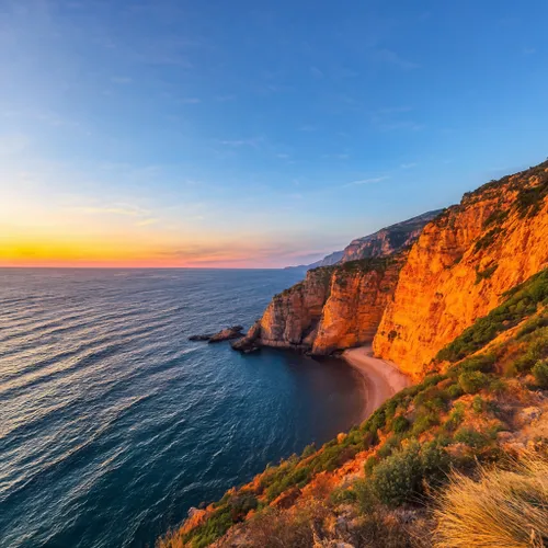 Stunning Coastal Sunset FREE Stock Photo, sunset,  coastline,  ocean picture