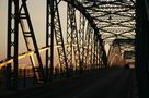 Steel bridge at sunset FREE Stock Photo, sunset, bridge, steel picture