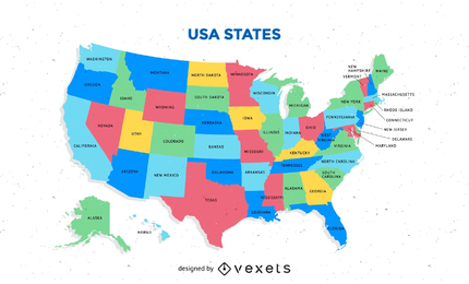 "Vibrant USA Map - States Vector" FREE Stock Vector, montana, division, cartography picture